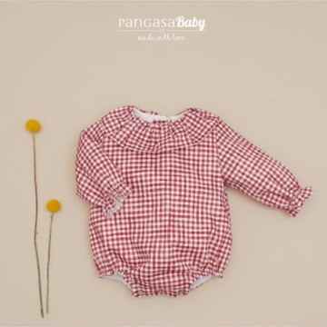 Pelele cuadro vichy granate - Imagen 1