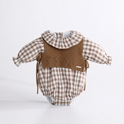 Pelele cuadros chocolate - Imagen 2